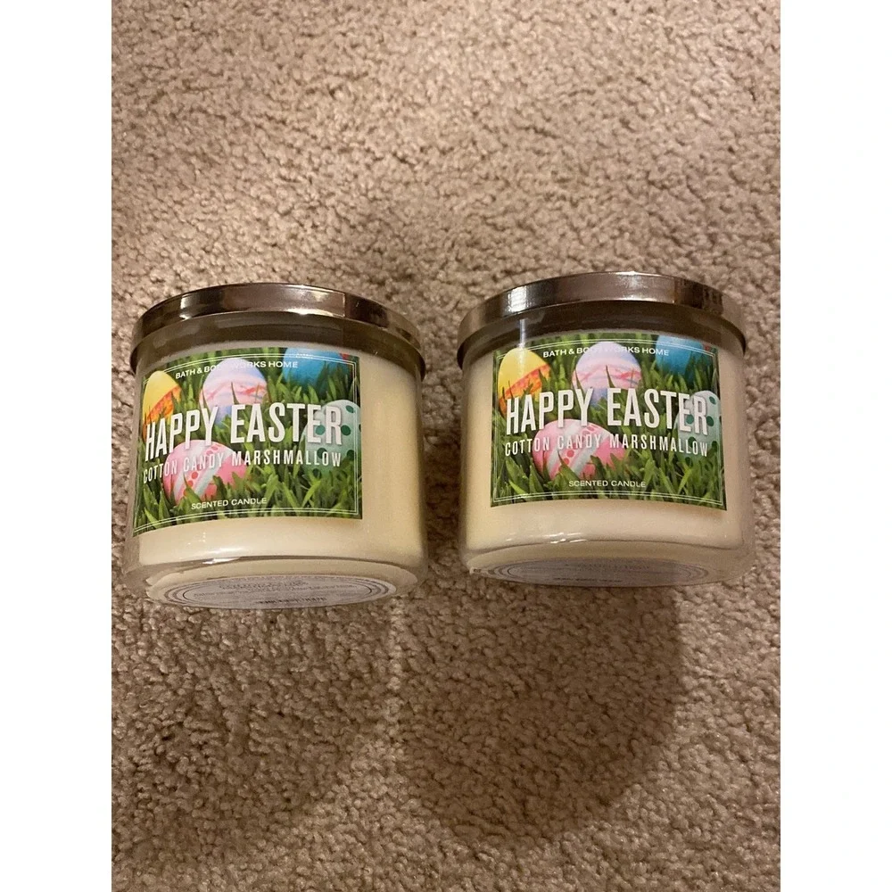 Bath and Body Works happy Easter cotton candy marshmallow candles‎ 2x